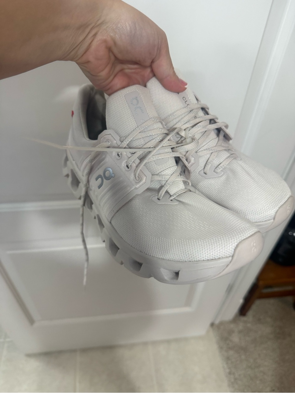 On Running Women's Cloud Running Shoes in Light Beige